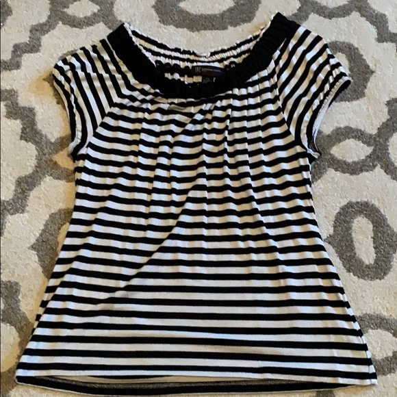INC Black and White striped Blouse - Picture 3 of 5